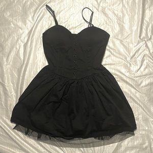 Forever 21 vintage black mini dress with lace and pockets (petite small)